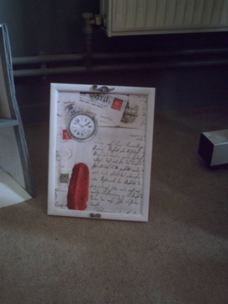 Joli Cadre Photo Patiné Blanc