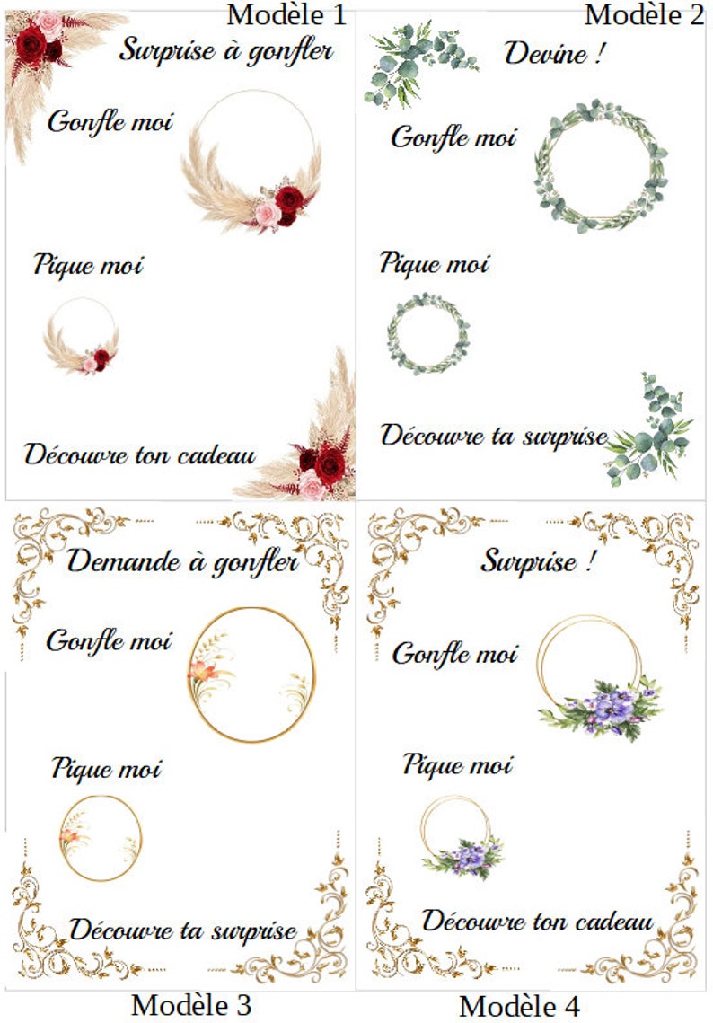 carte et ballon avec message, personnalisable image 5