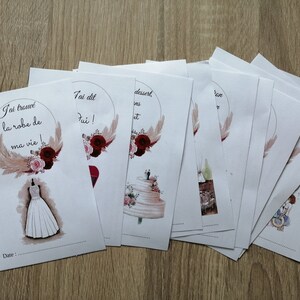set of 20 "wedding organization" cards
