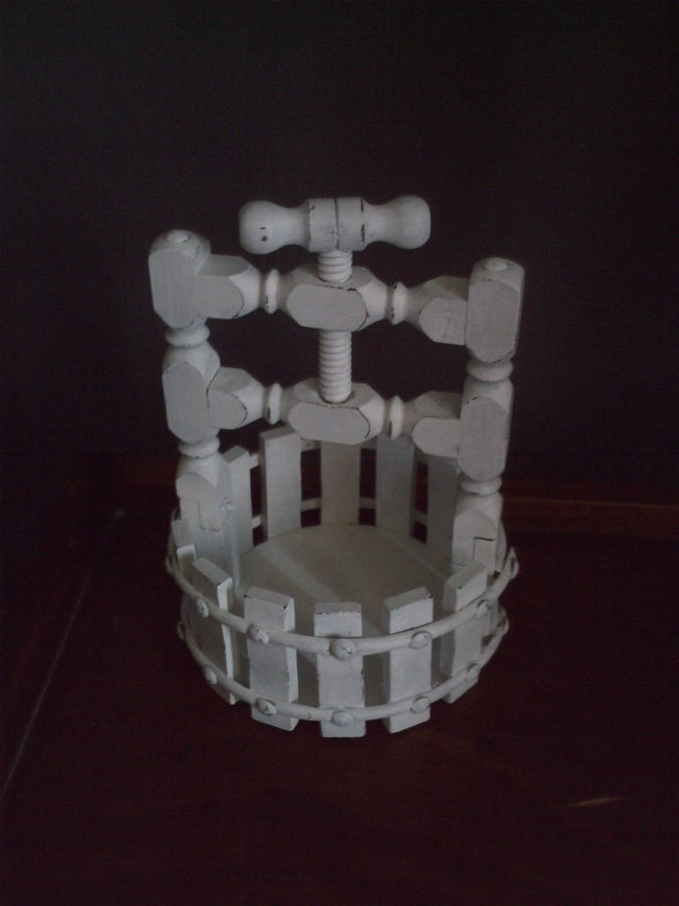 Petite Imitation de Pressoir Patiné Blanc