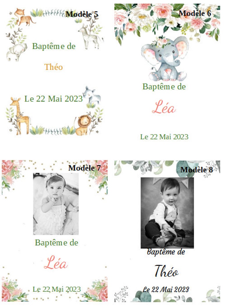 étiquette pour bouteille, baptême, anniversaire, personnalisable image 4