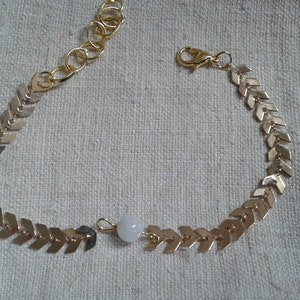 bracelet &quot;chain spike and pearl moonstone&quot;