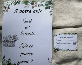 le jeu "du panier garni", personnalisable, 4 modèles au choix