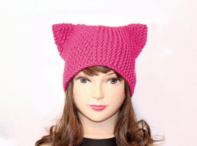 Pussyhat project Pink Hat Pink Cat Hat Cat Beanie Cat Ears Etsy