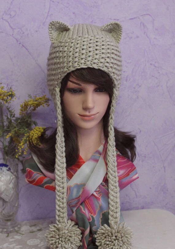 Crochet Cat Ears Hat Cat Ears Beanie Hat with Ears Cat Etsy