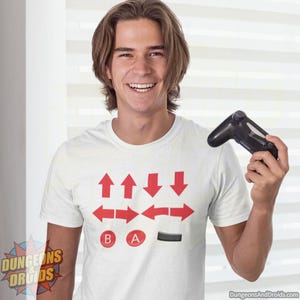 Konami Code T-Shirt: Retro Video Game Art, Geek Gift