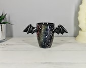 Galaxy Bat Mug, Bats Wings Cup, Astronomy Space Design, Unique Gift, Hand Painted, Gothic Present, Cute Winged Handle, Weird and Wonderful