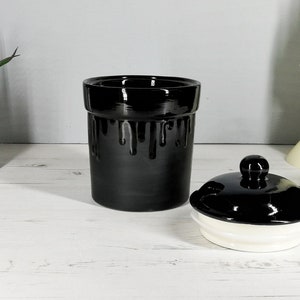 Matte Black, Storage Canisters, Plain or Skull, Tea Coffee Canister, Sugar Jars, Storage Pots, Ceramic Pot, Container, Kitchen, Gothic Goth image 7