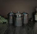Hand Painted Oil Slick Kitchen Canisters: Mother of Pearl Lustre Drip