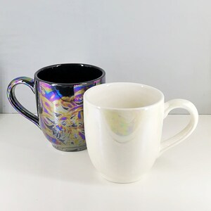 Oil Slick Mega Mug, Pearlescent Style Mugs, Extra Large, Petrol Effect Cup, Tea Coffee Lover, 17 Fluid Ounces, Unique Gift Ceramic image 3