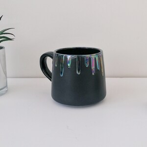 Lustre Stumpy Mug, Iridescent Goth Mugs, Petrol Effect Cup, Tea Coffee ...