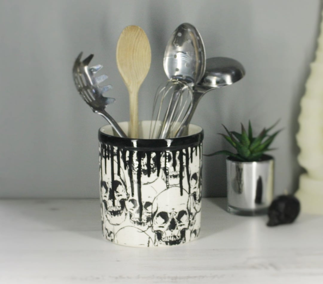 売れ筋ランキング Ceramic Utensil Crock Utensil Holder Hand Crafted and Hand  Painte 平行輸入