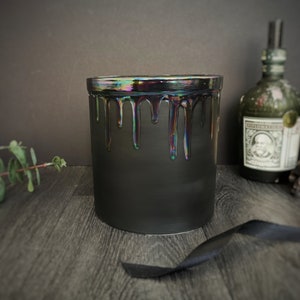 Oil Slick Utensil Holder, Rainbow Drip Pot, Iridescent Homeware, Petrol Effect Storage, Hand Painted Ceramic, Weird Wonderful, Utility Pots