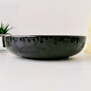 Matte Black Skull, Matt Salad Bowl, Large Fruit Dish, Pasta serving bowl, Gothic housewarming gift, Kitchen storage, Weird and Wonderful