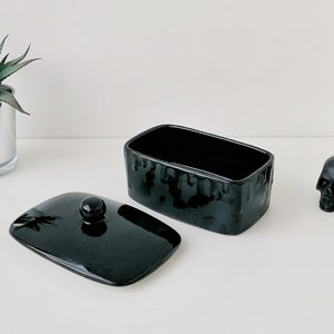 Bat Butter Dish, Bats Dome Bowl, Matte Black, Gothic Gift, Creepy ...