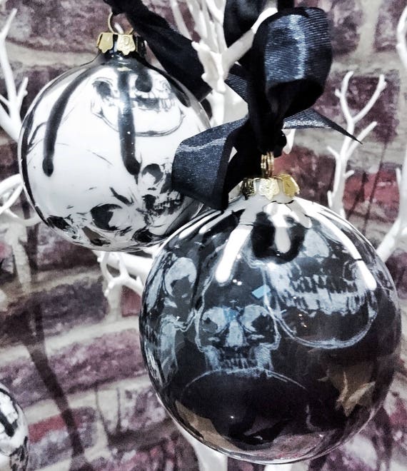 Hand Painted Alternative Goth Christmas Decorations Celebration