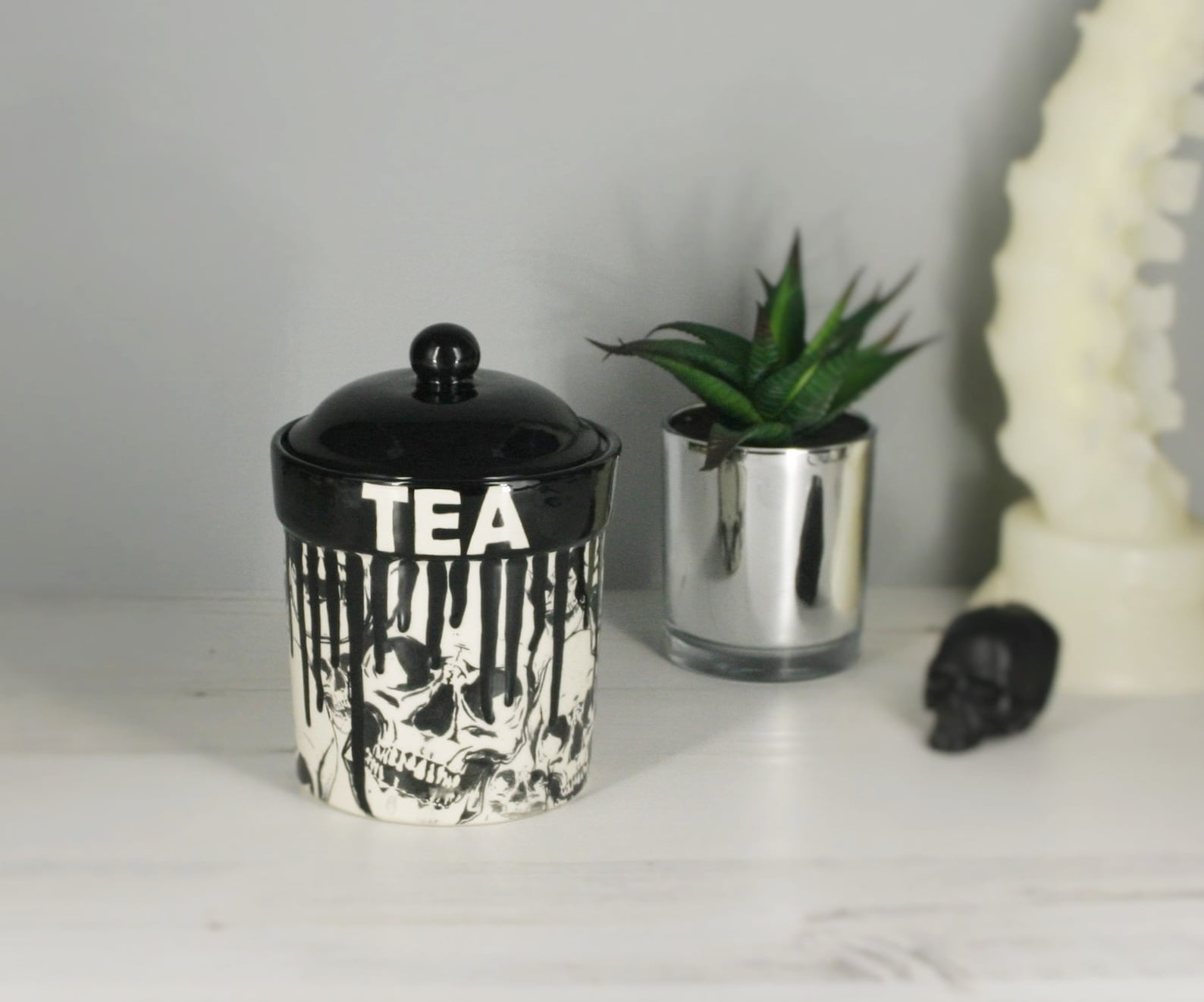 Skull Storage Canisters, Tea Coffee Canister, Sugar Jars, Storage Pots