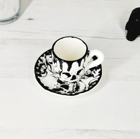 Skull Drip Espresso Cute Cup And Saucer Weird And Wonderful Etsy