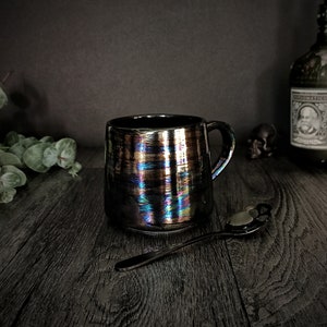 Oil Stumpy Mug, Pearlescent Goth Mugs, Petrol Effect Cup, Tea Coffee ...