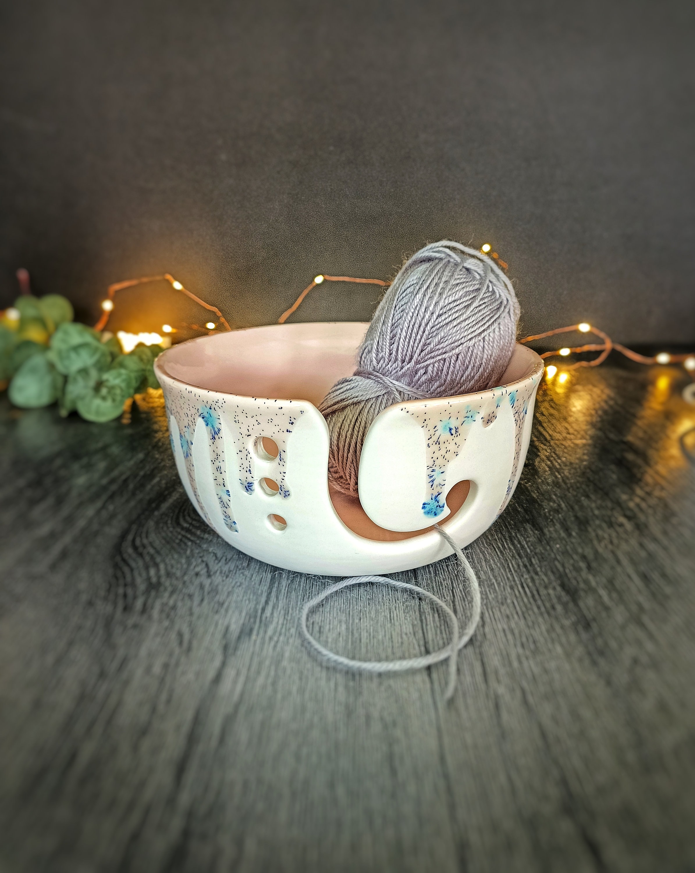 Handcrafted Wood Yarn Bowl for Knitting