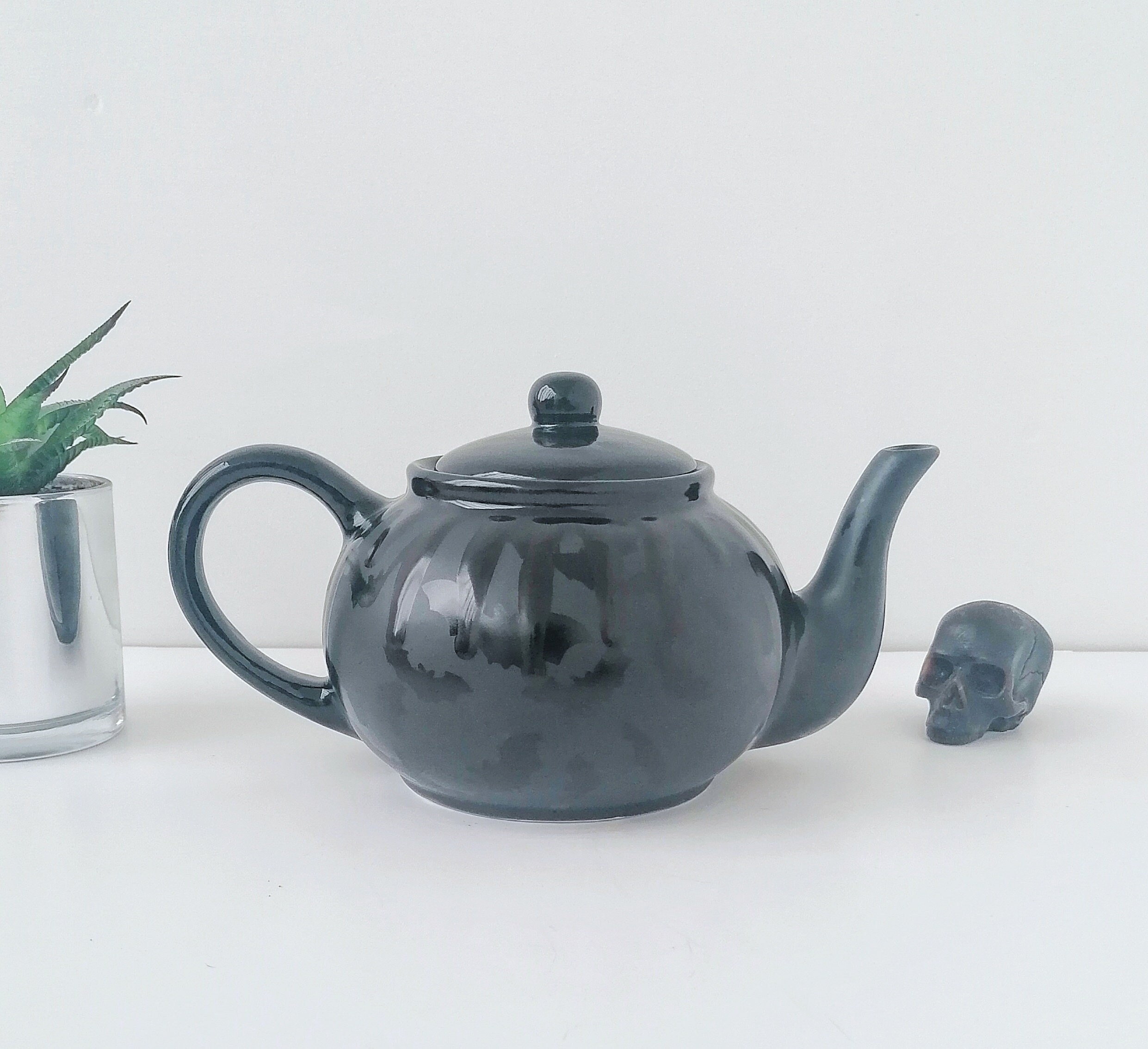 Hand Painted Matte Black Bat Teapot: Gothic Kitchen Decor - Etsy