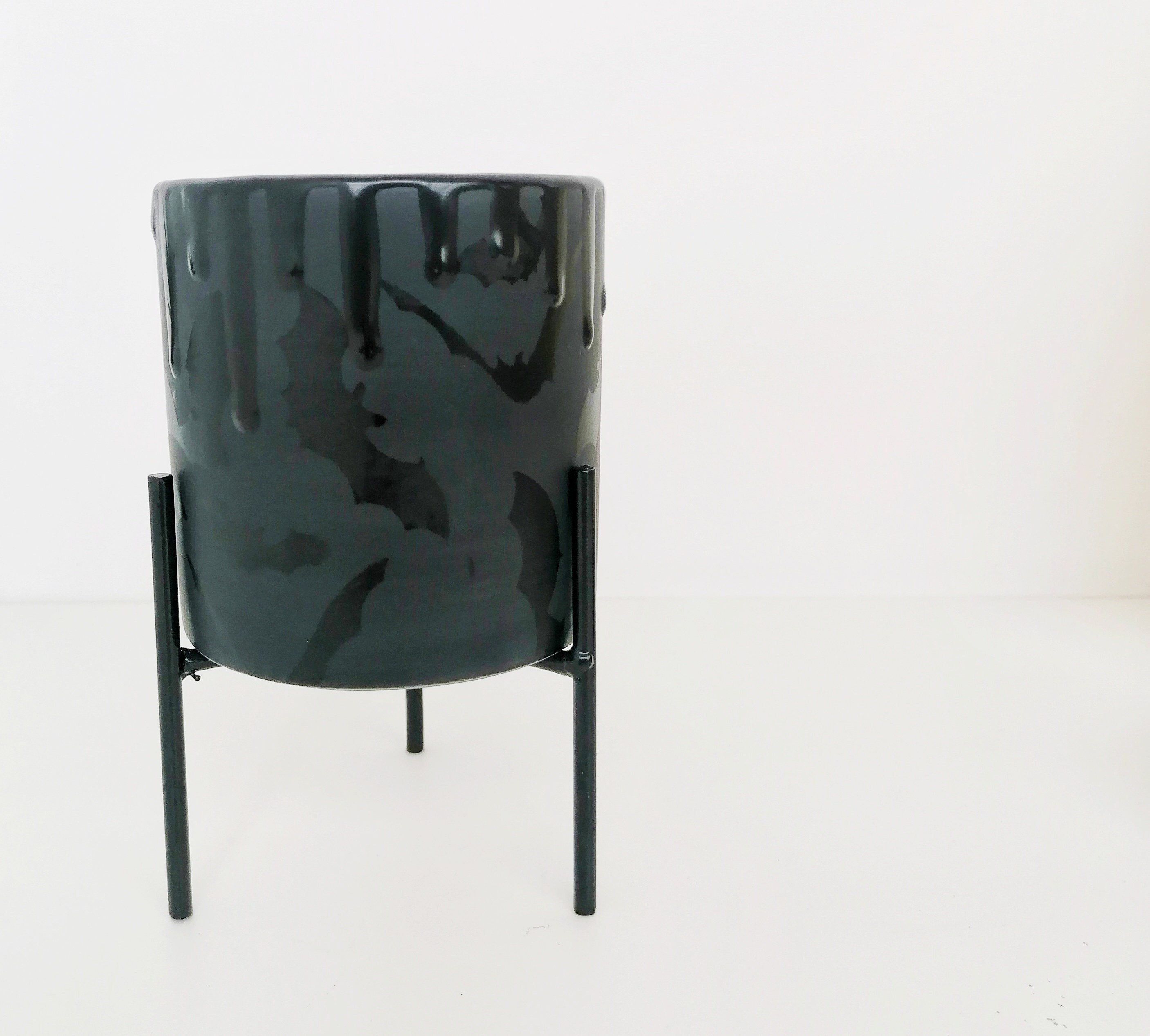 Bats Planter Pot, Bat Indoor Planters, Gothic Plant Stand, Goth ...
