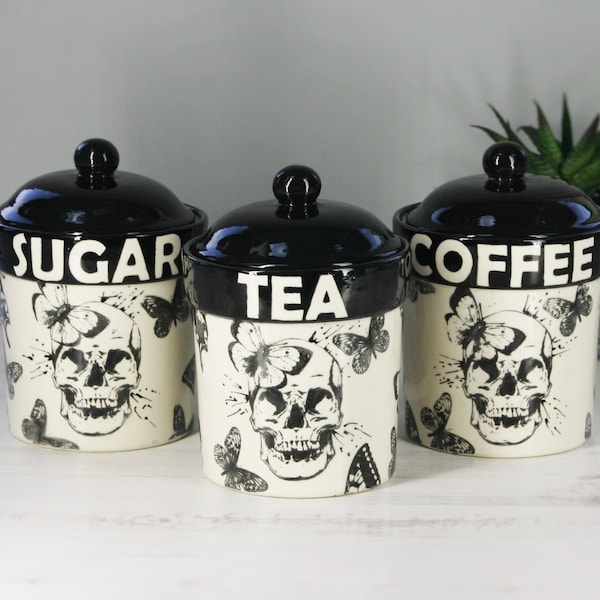 Gothic Tea and Coffee Canisters Etsy