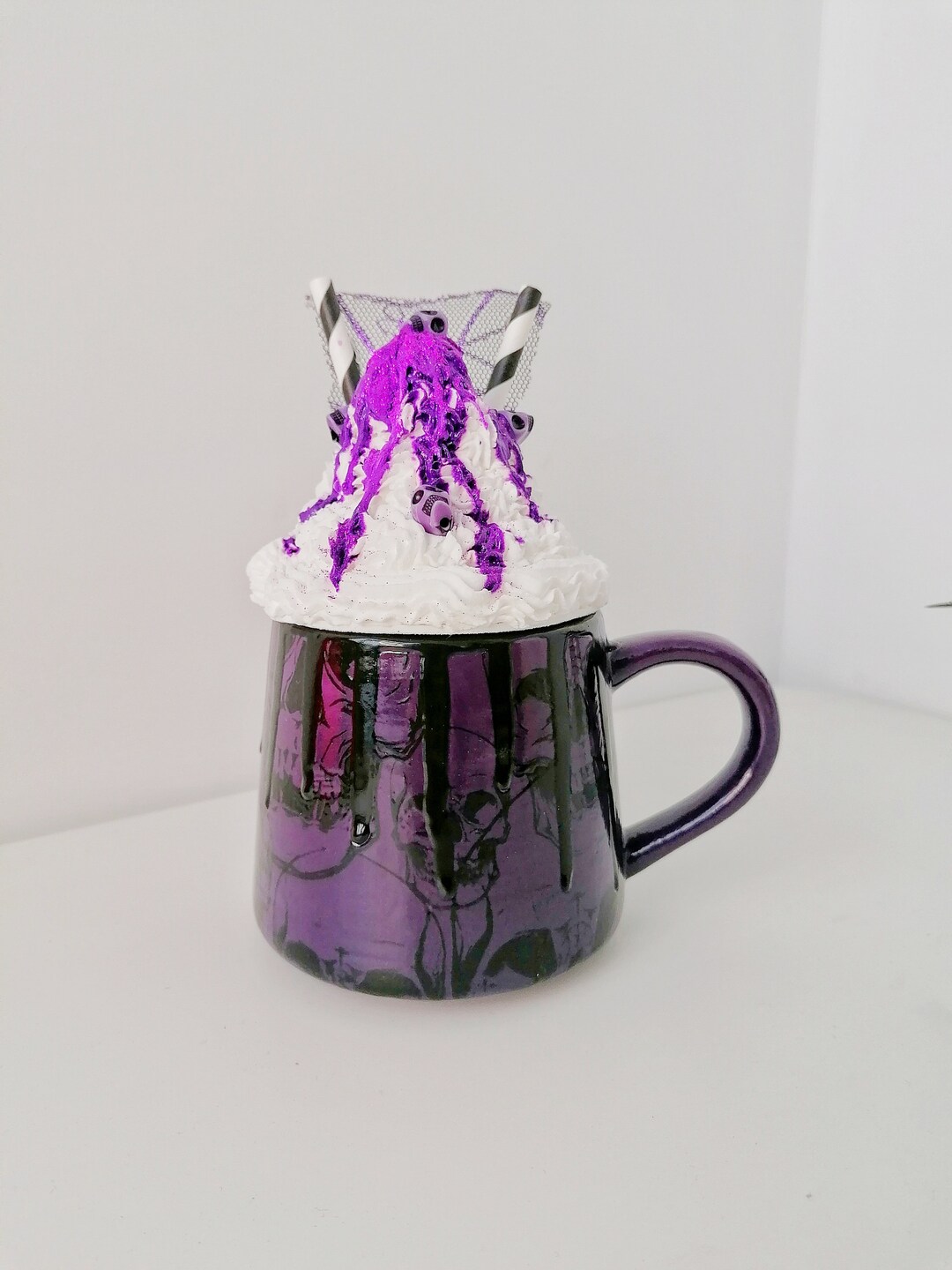Purple Skull Mug, Stumpy Skulls Mugs, Gothic Cup, Tea Coffee Lover ...