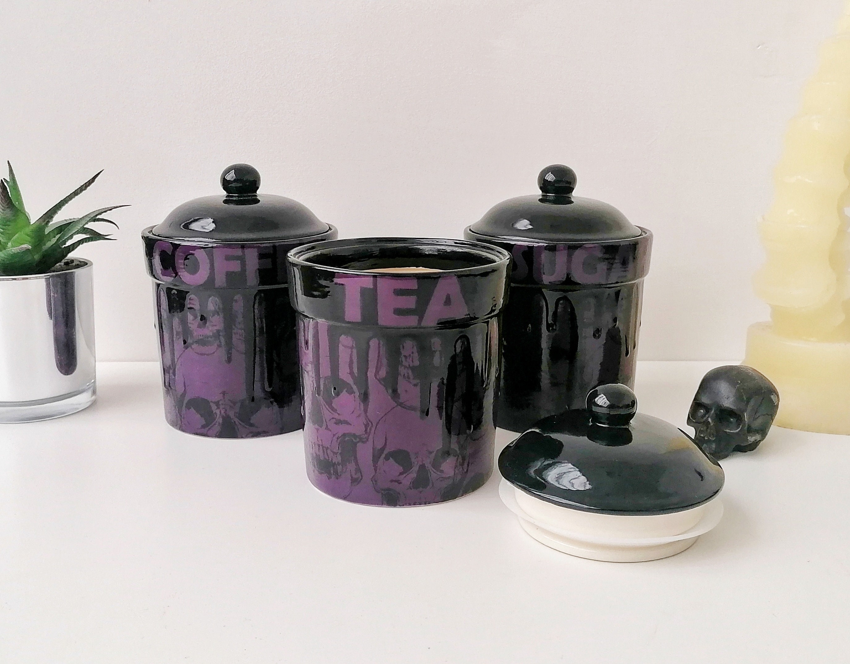 Tea Coffee Sugar Canisters Kitchen Storage Tin Jars Pots Natural Bamboo