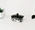 Skull Butter Dish, Skulls dome bowl, Matte Black, Gothic Gift, Creepy dishes, Halloween homeware, Handpainted ceramic, Unique Kitchen Design
