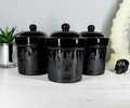Matte Black, Storage Canisters, Plain or Skull, Tea Coffee Canister, Sugar Jars, Storage Pots, Ceramic Pot, Container, Kitchen, Gothic Goth