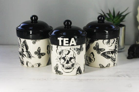 Butterfly tea sale coffee sugar canisters