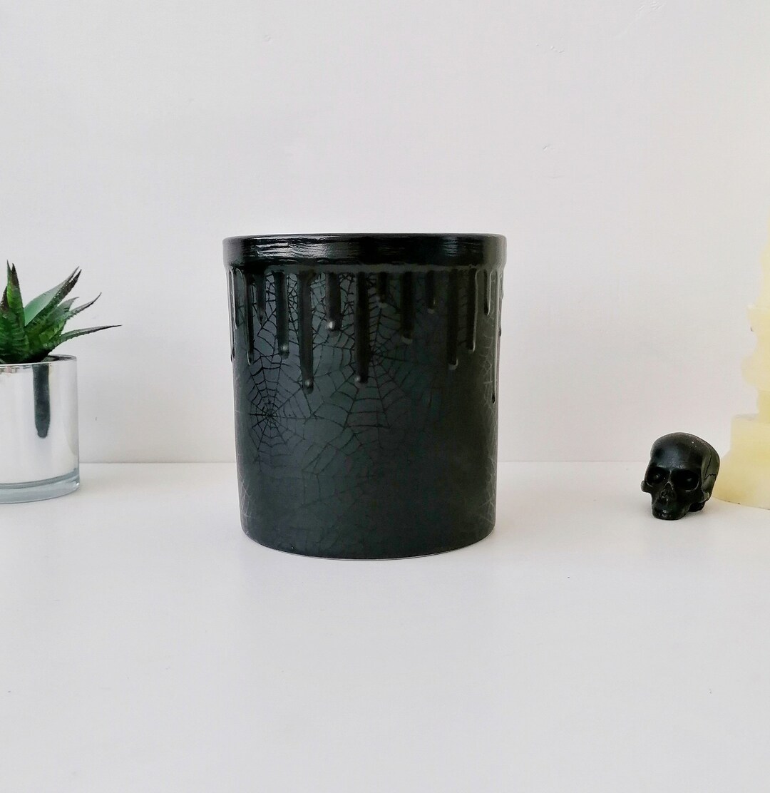 Matte Black Utensil, Gothic Web Holder, Kitchen Pot, Homeware Storage