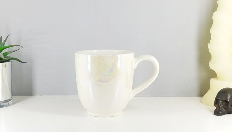 Oil Slick Mega Mug, Pearlescent Style Mugs, Extra Large, Petrol Effect Cup, Tea Coffee Lover, 17 Fluid Ounces, Unique Gift Ceramic image 8