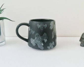 Ghost Stumpy Mug, Spooky,  Ghost Gothic Cup, Tea Coffee Lover, Huge Cups, Christmas Idea, Unique Gift Ceramic, Macabre Death Dark