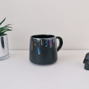 Lustre Stumpy Mug, Iridescent Goth Mugs, Petrol Effect Cup, Tea Coffee ...