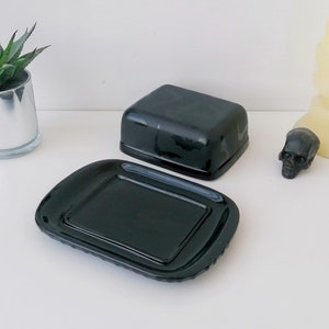 Bat Butter Dish, Bats Dome Plate, Matte Black, Gothic Gift, Creepy ...