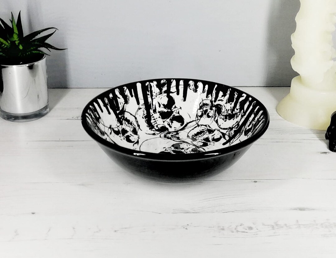 Skull Pasta Bowl Skulls Dinner Bowl Gothic Salad Etsy