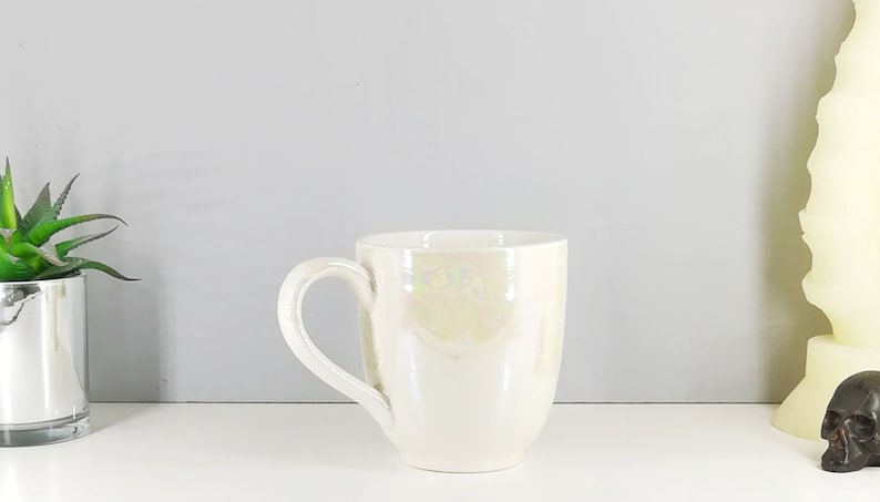 Oil Slick Mega Mug, Pearlescent Style Mugs, Extra Large, Petrol Effect Cup, Tea Coffee Lover, 17 Fluid Ounces, Unique Gift Ceramic image 4