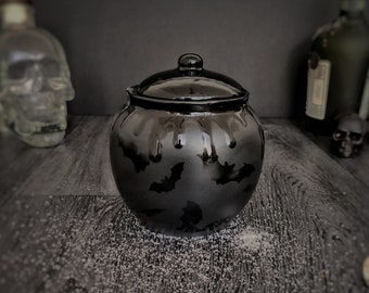 Bat Sugar Pot, Sweetener Storage Pig, Large Bats Bowl, Gothic Kitchen Pot, Tea Coffee Salt, Home Gift, Hand Painted Ceramic, Weird Wonderful