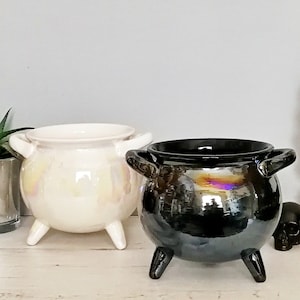 Pearlescent Cauldron, Petrol Effect, Witch Breakfast Brew, Gothic Bowl, Halloween Cauldrons, Unique Ceramic Gift, Weird and Wonderful, Xmas