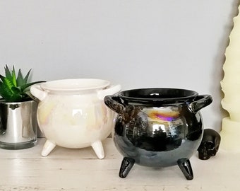 Pearlescent Cauldron, Petrol Effect, Witch Breakfast Brew, Gothic Bowl, Halloween Cauldrons, Unique Ceramic Gift, Weird and Wonderful, Xmas