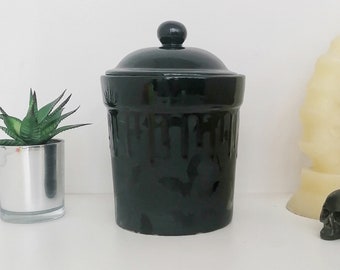 Matte Cookie Jar, Black Bat Canister, Bats Biscuit Barrel, Kitchen