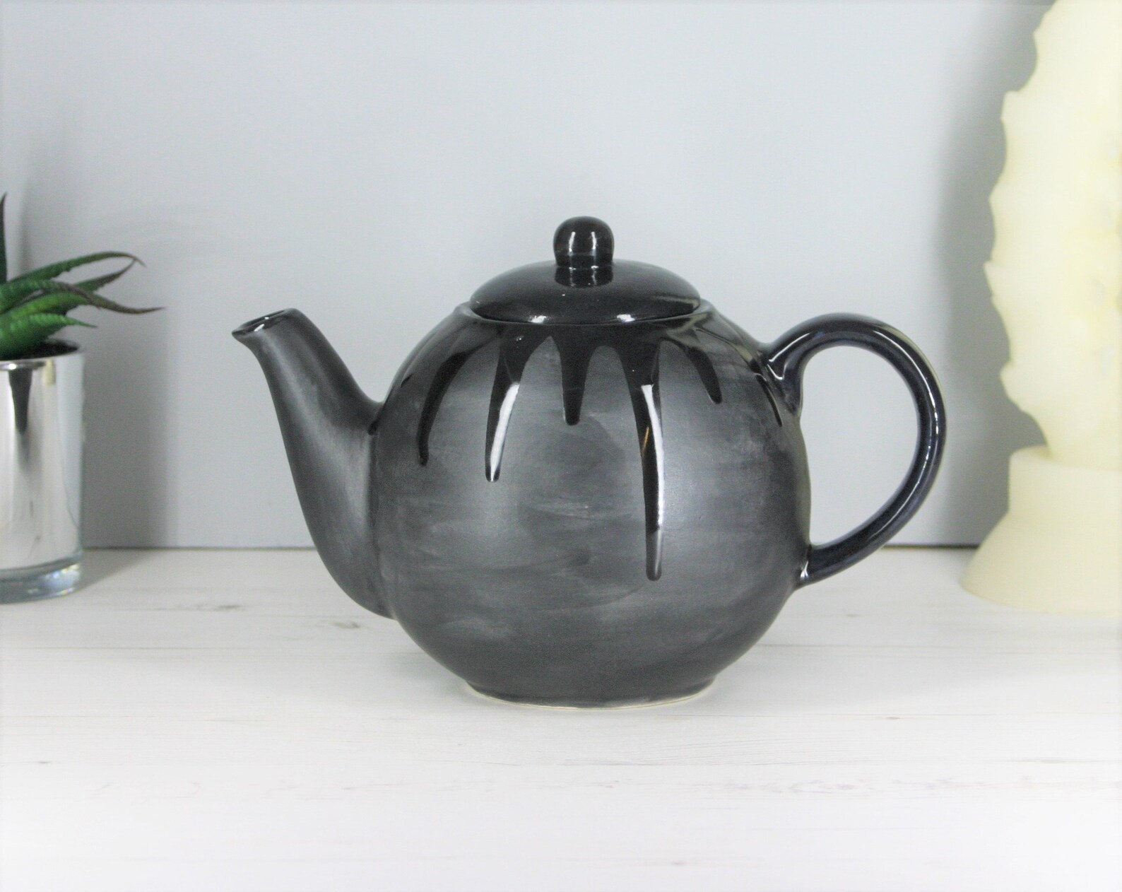 Matte Black Teapot Satin Tea Pot Gloss Kettle Gothic Gift Etsy