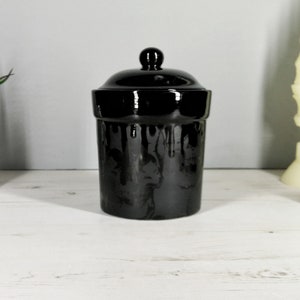 Matte Black, Storage Canisters, Plain or Skull, Tea Coffee Canister, Sugar Jars, Storage Pots, Ceramic Pot, Container, Kitchen, Gothic Goth image 4