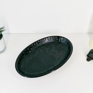 Matte Black Skull, Gothic Emo Platter, Ceramic Oval Plate, Large Serving Dish, Food Sharing Plates, Unique Skulls Design, Weird Wonderful