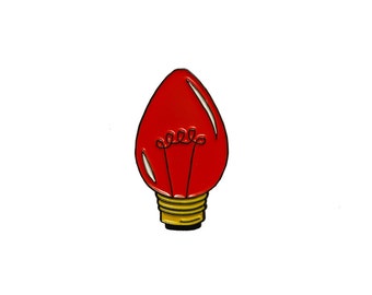 Holiday Bulb Enamel Pin (Red)