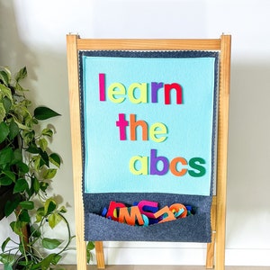 Felt Board & Alphabet Letters Gift Set - Lower Case English Alphabets - Felt Flannel Board - Educational Toy- Homeschool Preschool Classroom