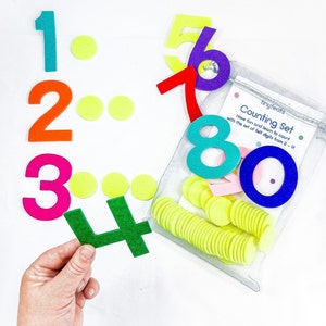 Counting Activities - Counting Numbers with Felt Dots Busy Bag - Montessori Counting Toy - Counting Games - Preschool Counting - Homeschool