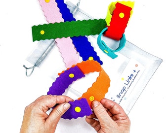 Fine Motor Skills Toys - Felt Snap Link Busy Bag - Occupational Therapy Gifts for Kids - Fine Motor Skill Activity for Kids - Preschool